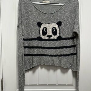 Hollister Gray Panda Sweater